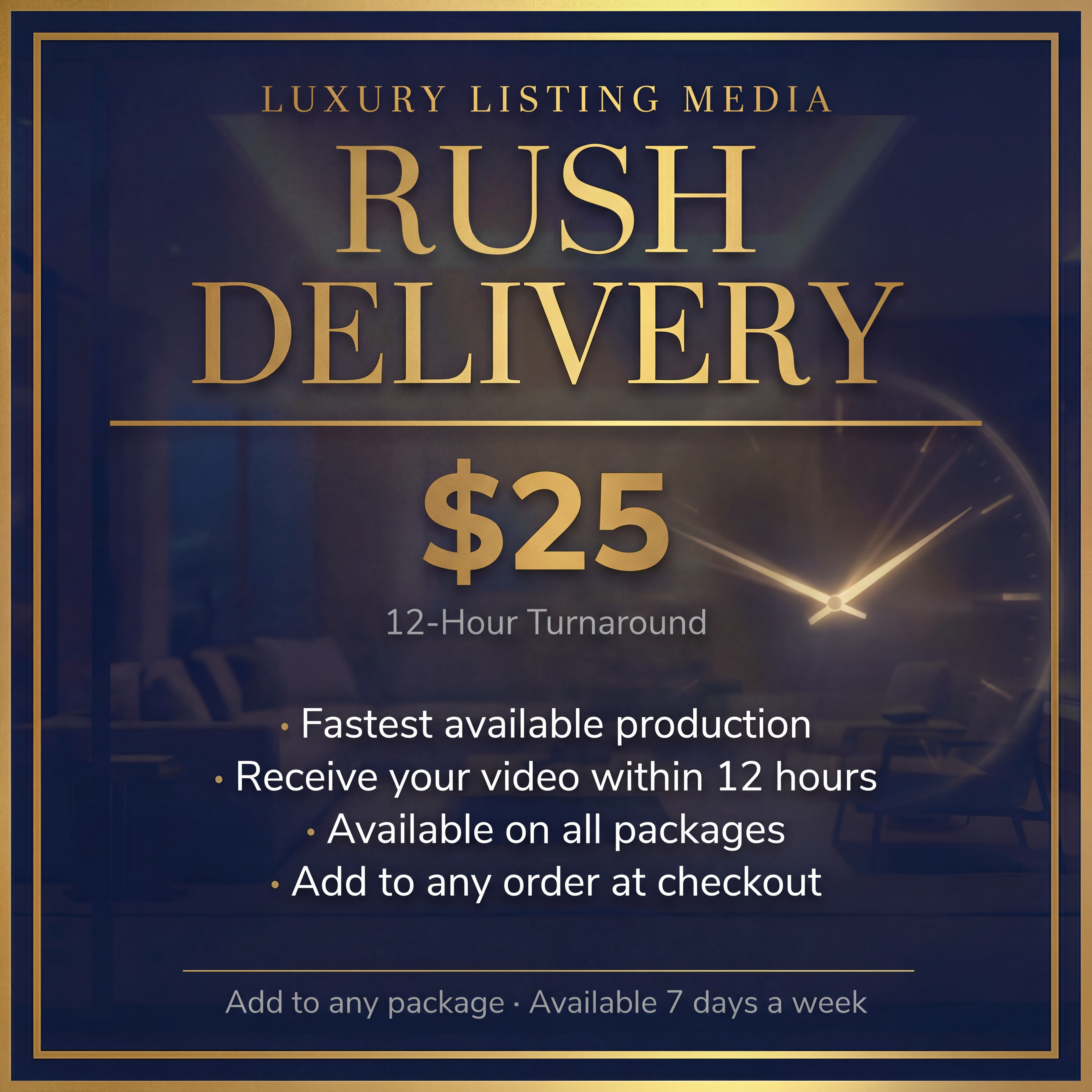 Rush Delivery - 12 Hour Turnaround